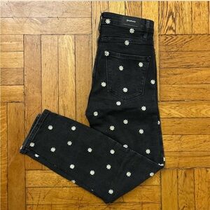 Stradivarius Black Floral Women's Jeans